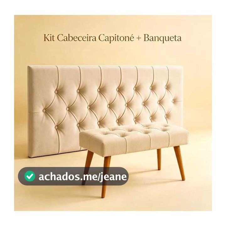 Kit Cabeceira Capitonê 140cm Dobrável em70x70 + Banqueta Recamier 35x60