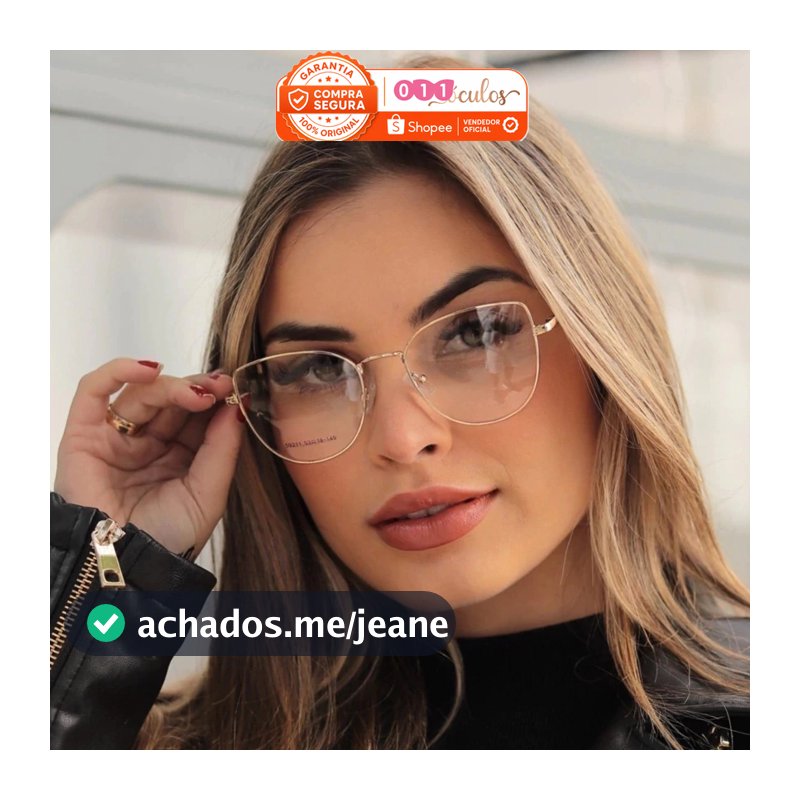 Armação de Grau Feminina Colocamos seu Grau, Lente Separadamente Armação Gatinho Modelo Rayssa