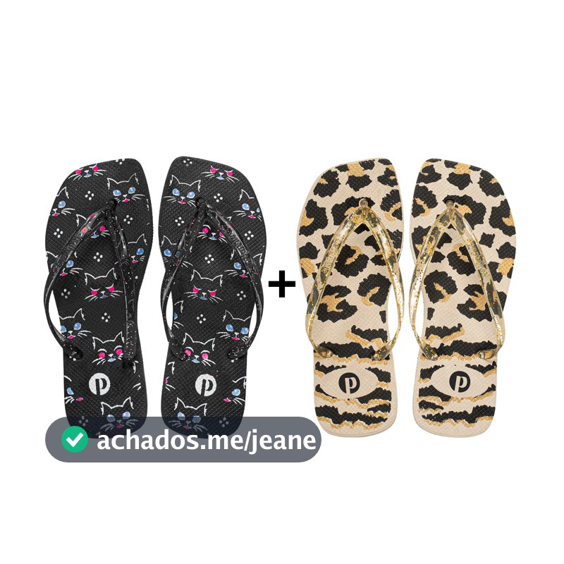 Combo Chinelo Feminino Animal Print Confortável Leve Macio