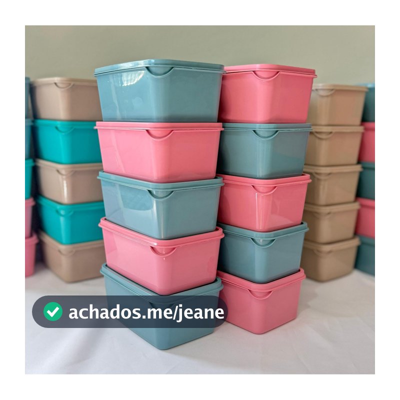 Kit 10 Potes Retangular Armazenamento de Alimentos Marmita Fitness Organização BPA Free Freezer
