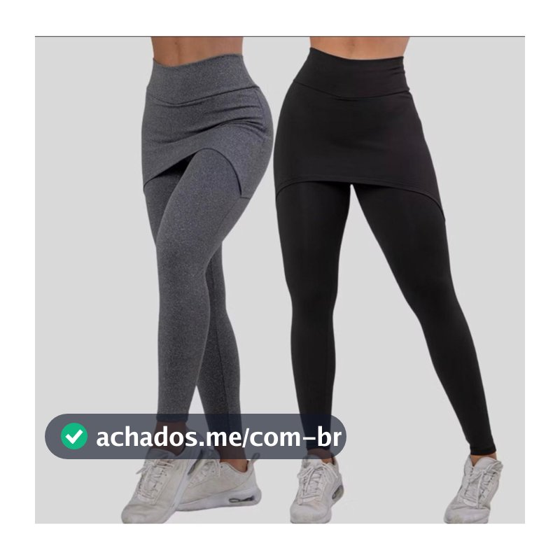 Kit 2 Calça Legging Academia Suplex Saia justa Tapa Bumbum Fitnes Malhar
