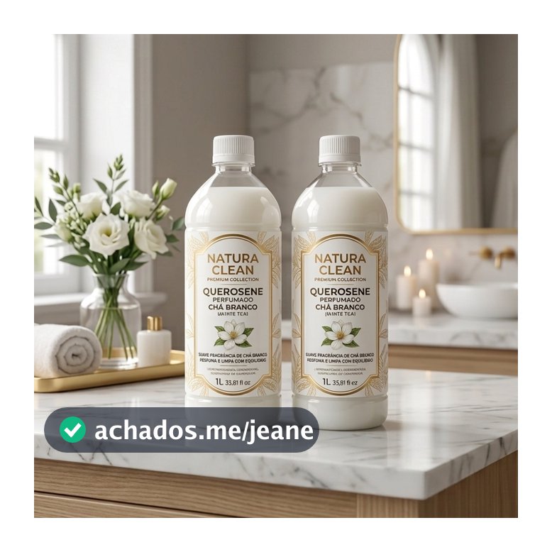 Kit 2 Querosene Perfumado Chá Branco Premium 1l Natura Clean Limpeza Profunda Aroma e Brilho