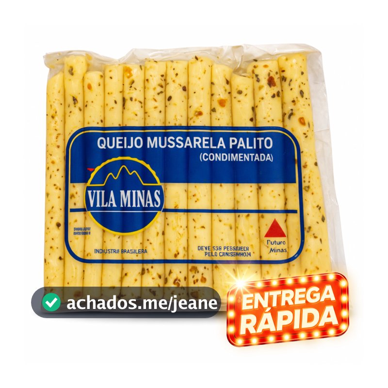 Queijo Mussarela Palito Temperado Vila Minas 220g Snack Pronto Consumo