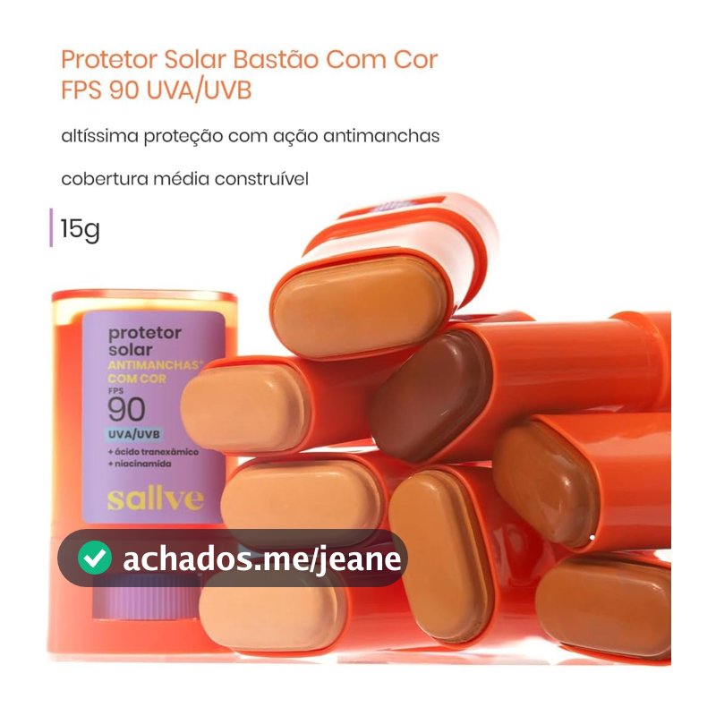Sallve Solar Pro tector Bastante Antimachas FPS 90 Com Cor 2-15g