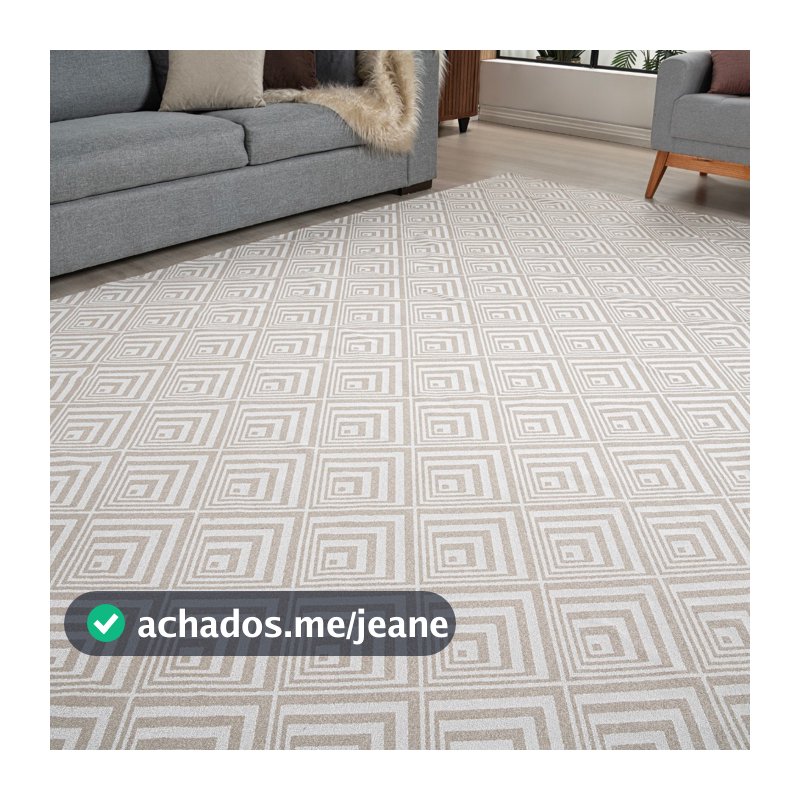 Tapete Montreal  Clean Bege Sofisticado Para Sala Quarto Escritório Navalhado Losango Areia