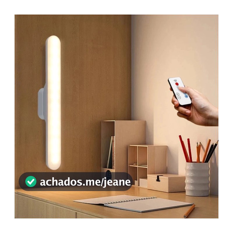 Luminária De Led Sobrepor Bastão Recarregável Sem Fio Com Suporte Magnético E Touch 3 cores com Controle Remoto