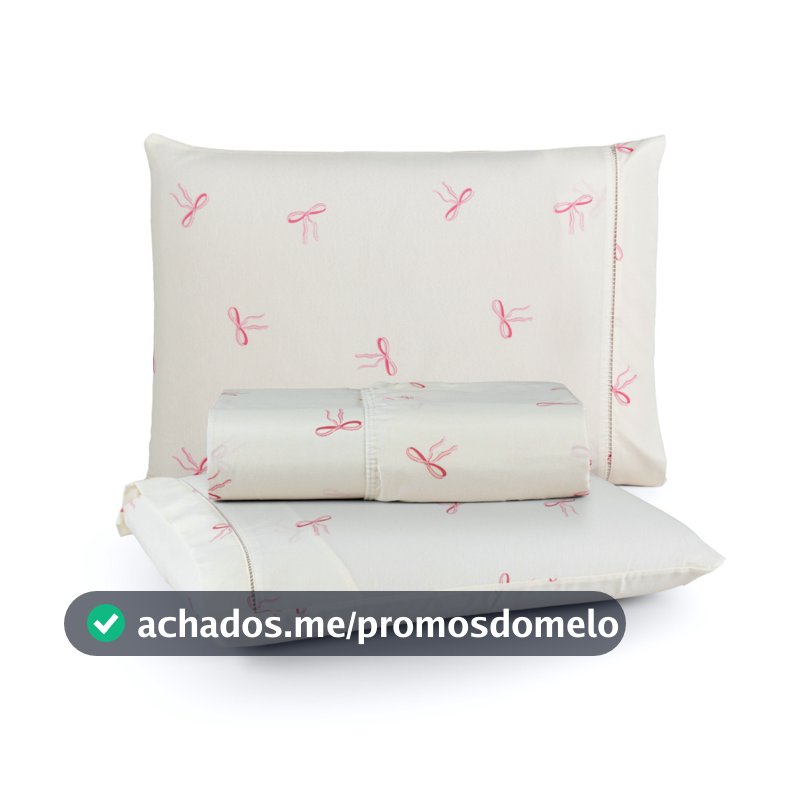Jogo de lençol 100% Algodão Percal 180 fios com Ponto Palito Estampado Completo Vivale