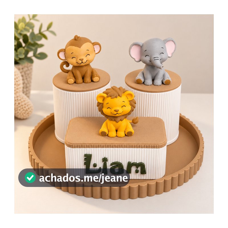Kit Higiene Organizador Farmácia Bebê Baby Tema Safari Personalizado Nome Decoração Quarto Recém Nascido
