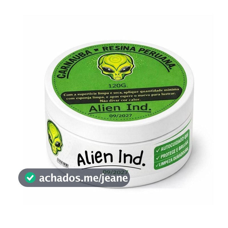 Cera Alien Ind Espelhamento Cerâmico Carnaúba Automotiva Auto Brilho Riscos Repele Água Lataria