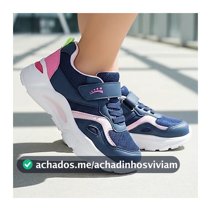 Tênis Infantil Ortopasso Wave Menina Azul Marinho Cinza