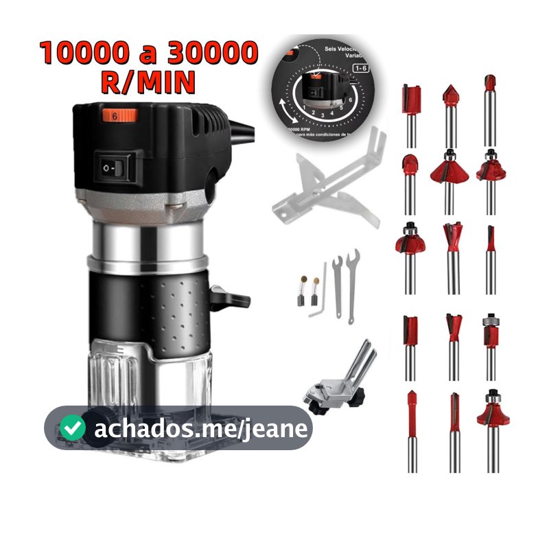 Tupia  Laminadora Variável 800w+ Jogo De Fresas 15 Pç Dobevi（110V/220V）Tupia Elétrica
