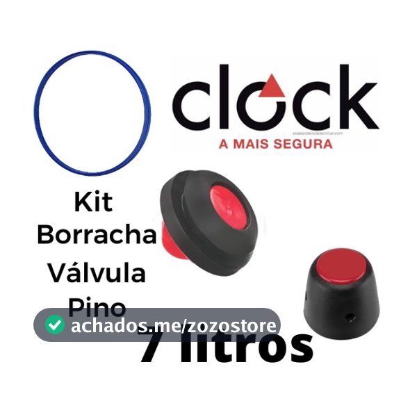 Kit Reparo Panela De Pressão 7Litros Válvula De Segurança + Peso Moderno + Borracha Silicone 7L