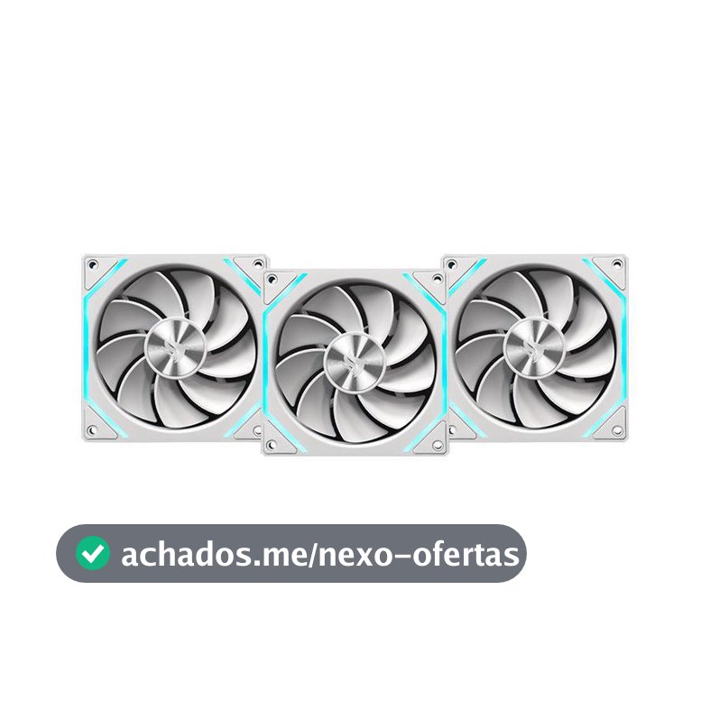 Kit Ventoinha Pichau Ventus NX Reverse, ARGB, 3x120mm, Branco, PCH-VTNXR3-WH01