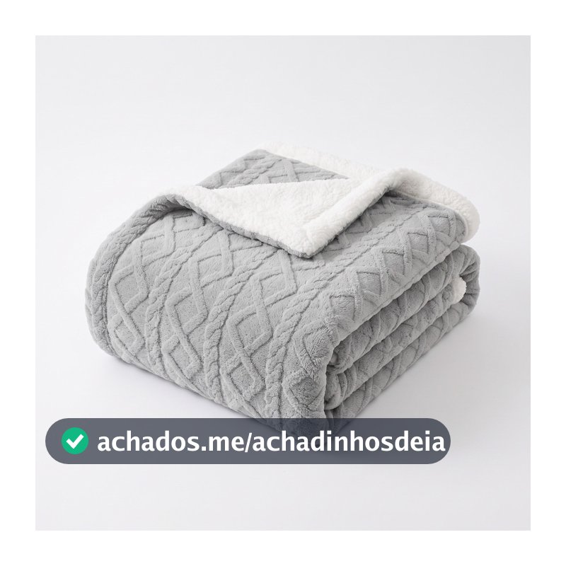Manta Cobertor de Uga 190x210 cm Premium com Forro de Sherpa Carneirinho Ultra Macio - Dupla Face