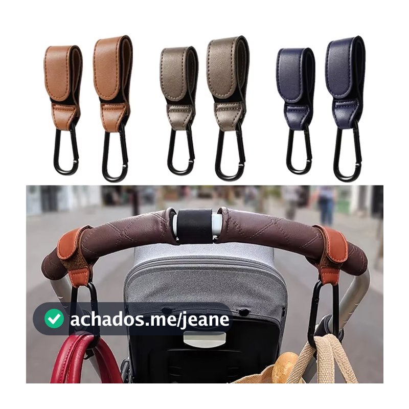 Gancho Para Carrinho De Bebê , Organizador Ajustável De Couro PU Bolsas De Fraldas , Viagem Essencial