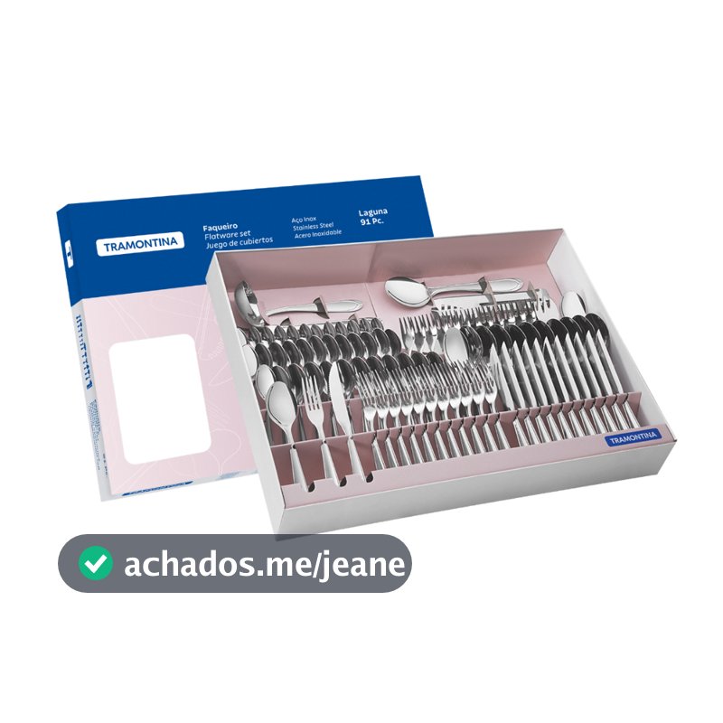 Faqueiro Tramontina laguna 91 peças aço inox conjunto de talheres garfo faca