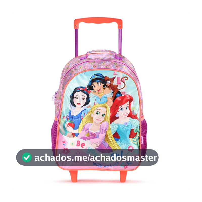 Mochila Com Rodas Escolar Xeryus 16 Princesas da Disney 13150 Rosa - Infantil