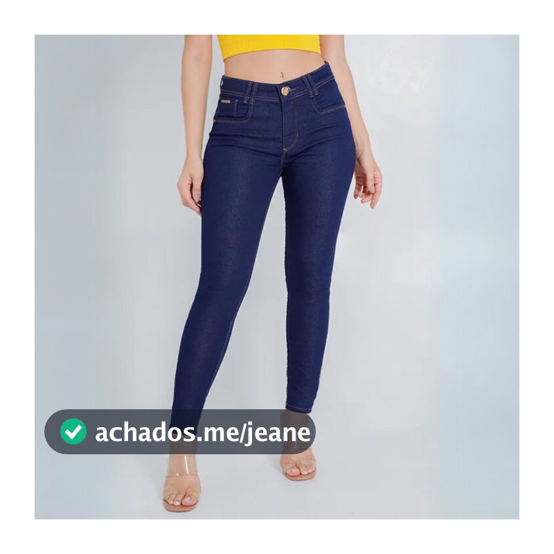 Calça Feminina Jeans Skinny Cigarrete com Elastano Empina Bumbum Modeladora Cintura Média Lycra