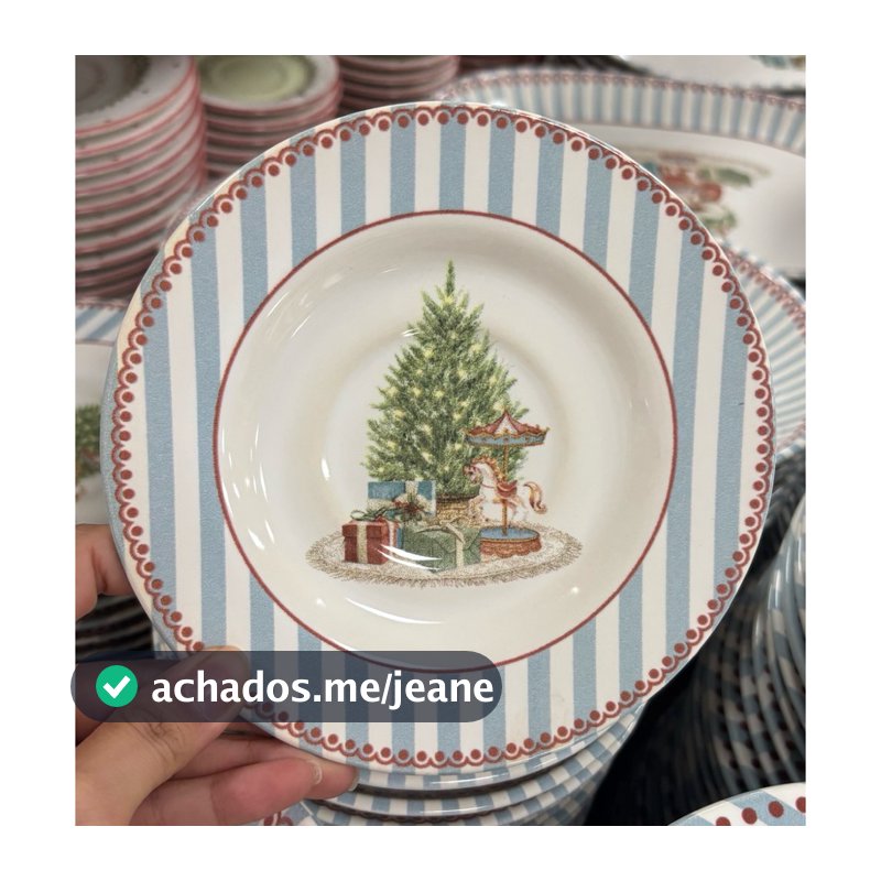 Pires De Chá Decorado Natal De Cerâmica Mesa Posta Decorativo Natalino Alleanza 2Linha
