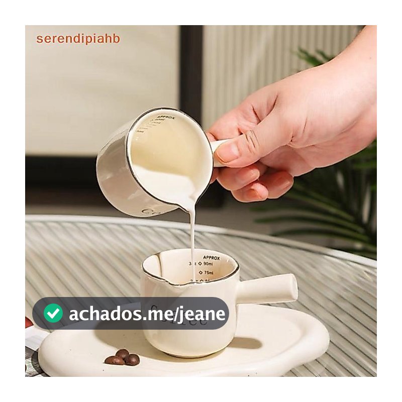 [serendipiahb] Copo Medidor De Café Expresso De Cerâmica Com De Extração De Escala Leite Jarra Alça Misturador Canecas D