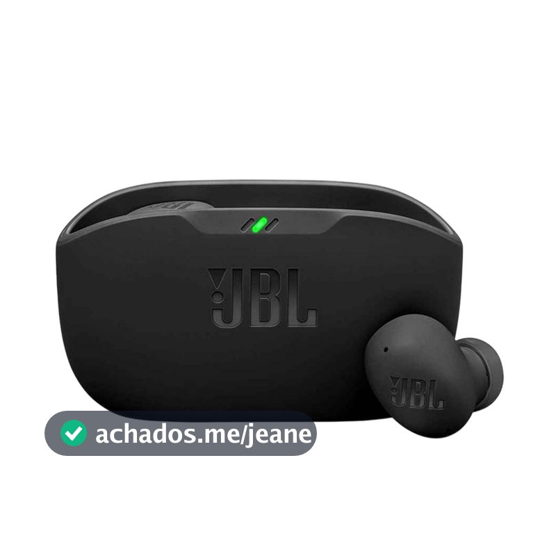 Fone De Ouvido JBL Wave Buds 2 Preto Bluetooth Sem Fio com Cancelamento de Ruido