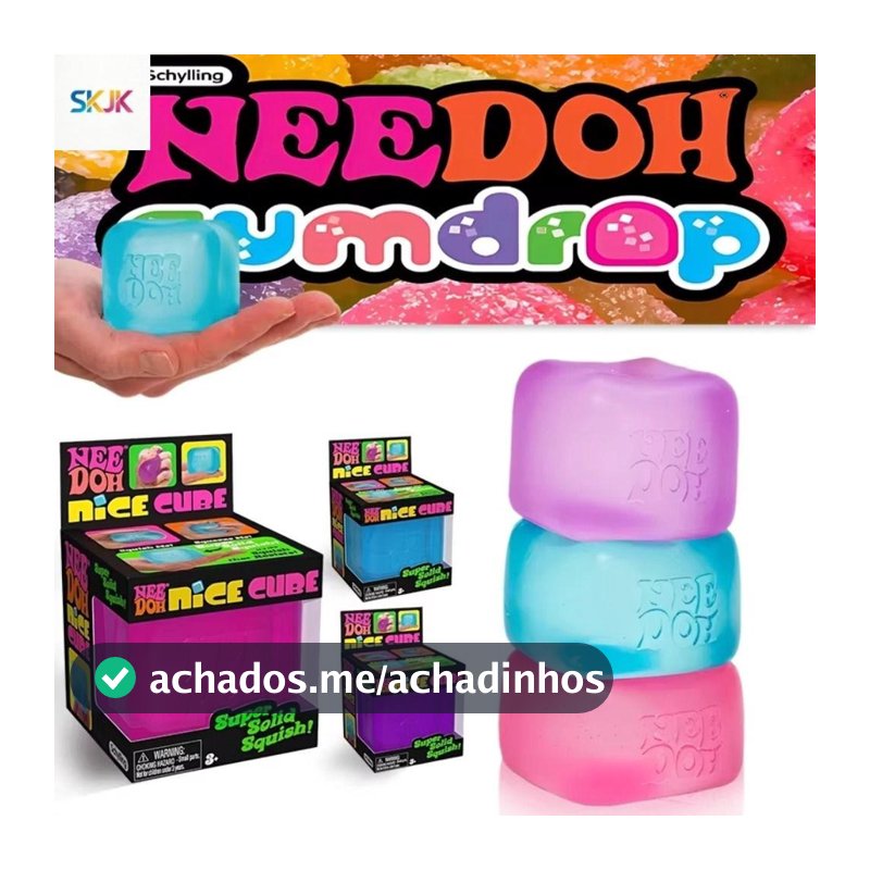 NeeDoh Nice Cube Schylling Maltose Ice : Brinquedo Sensorial Estilo Espremer Para Alívio Do Estresse E Compressão