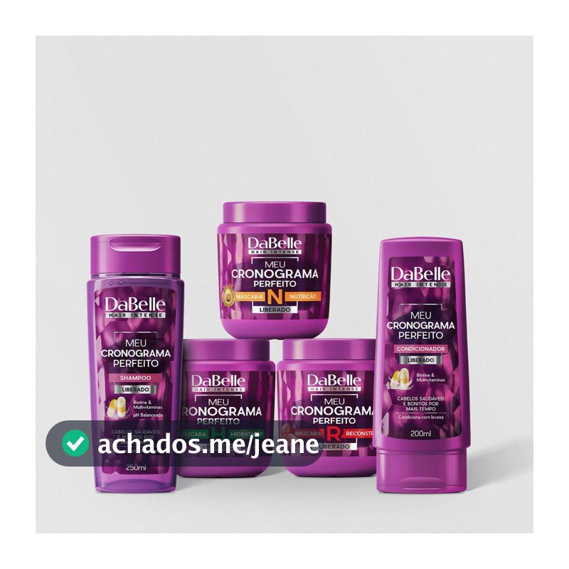 Kit Meu Cronograma Perfeito Dabelle Hair – 5 Produtos