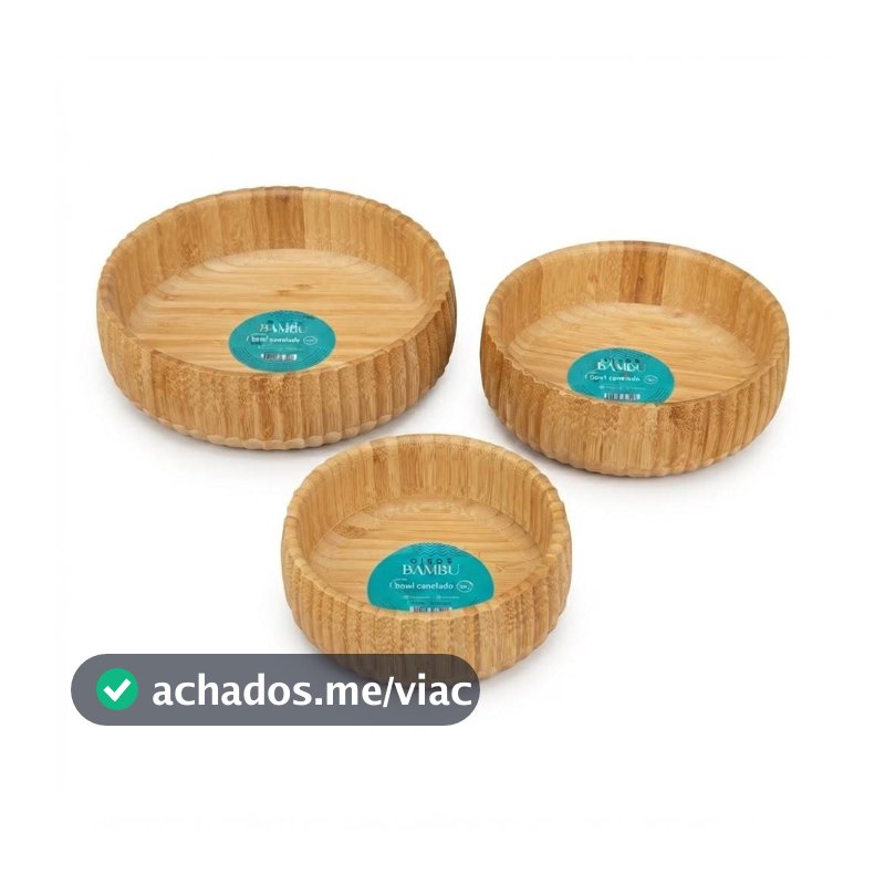 Kit 3 Bowls Canelados Bambu Premium