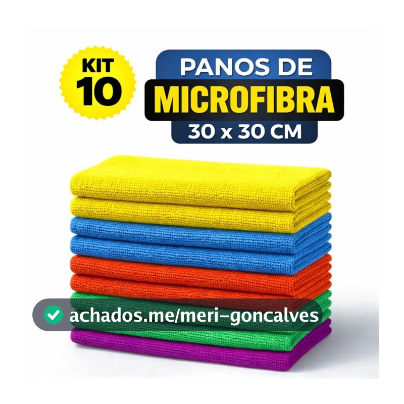 Kit 10 Panos de Limpeza em Microfibra Alta Absorção Multiuso