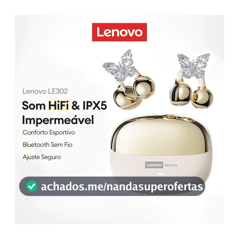 Lenovo LE302 Fones De Ouvido Bluetooth IPX5 À Prova D'água HIFI Qualidade De Som Confortável Durante O Exercício