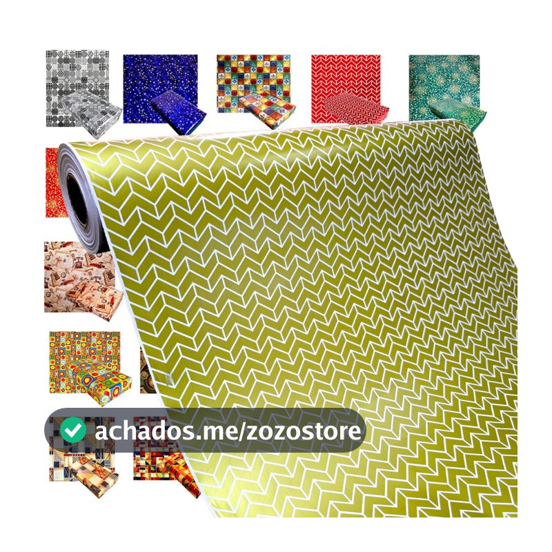 Papel De Presente Bobina Couche 60cmx100m rolo estampa neutra casual