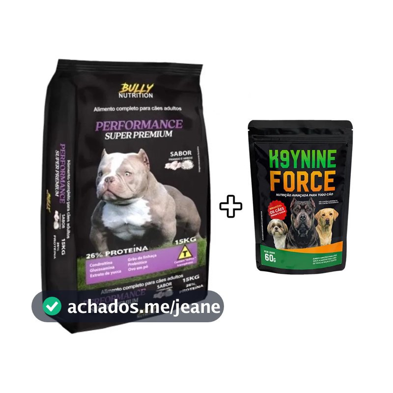 Ração Cães Pastor Alemão Performance Super Premium 15Kg + Ganhe Moringa Dog 60g| Força e Resistencia