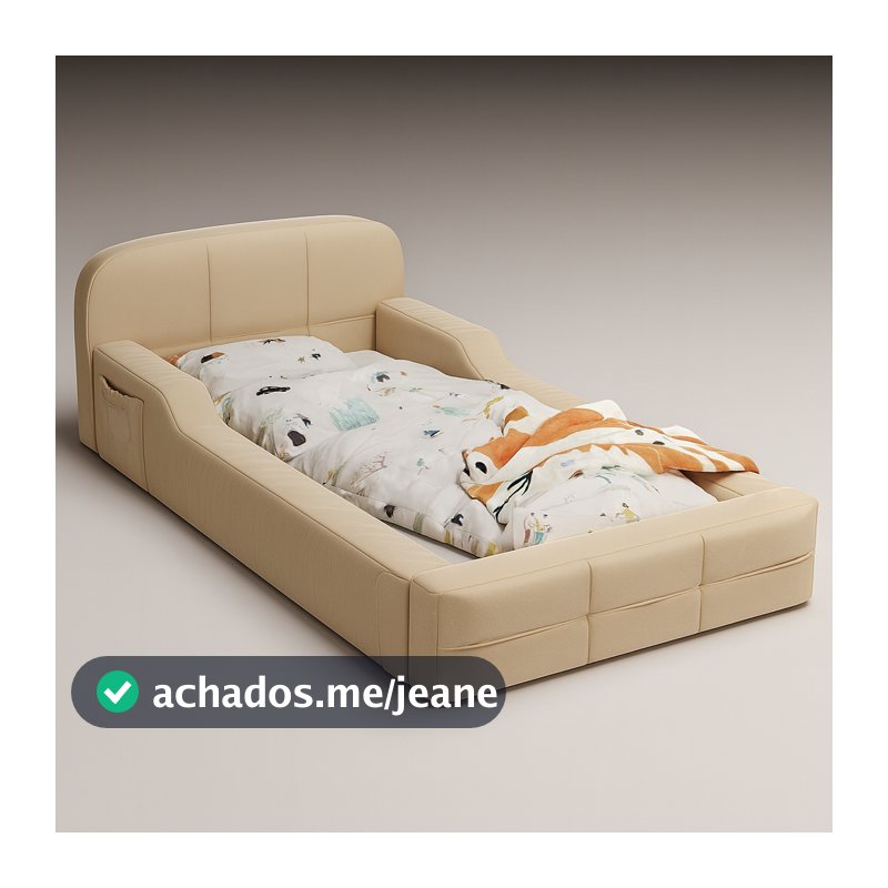 Cama Infantil Montessoriana Aurora Juvenil Com Proteção Lateral De Espuma D26 Conforto e Segurança