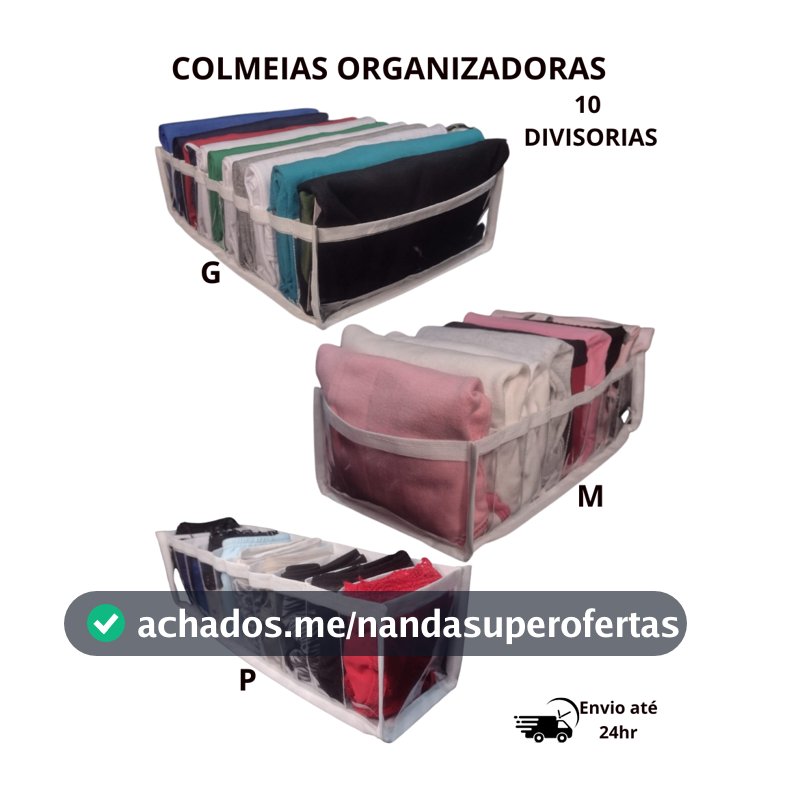 Colmeia Organizadora de Gaveta P M G – 10 Divisórias – TNT e Plástico Reforçado