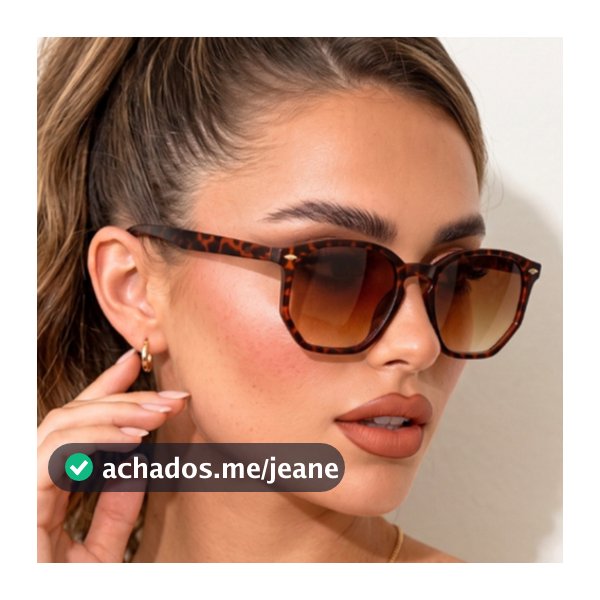 Óculos de Sol Tulum Animal Print Degradê Hexagonal uv400 Feminino Masculino Unissex - Cacife Brand