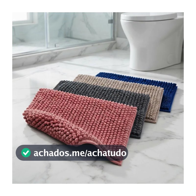 Kit 4 Tapetes Banheiro Antiderrapante Macio Absorvente