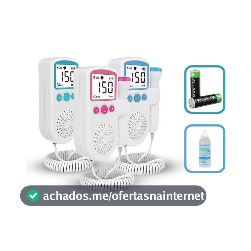 Kit Sonar Fetal Doppler Monitor Frequencia Cardiaca + Gel + Pilha  Brinde Batimento Bebe Ultrassom