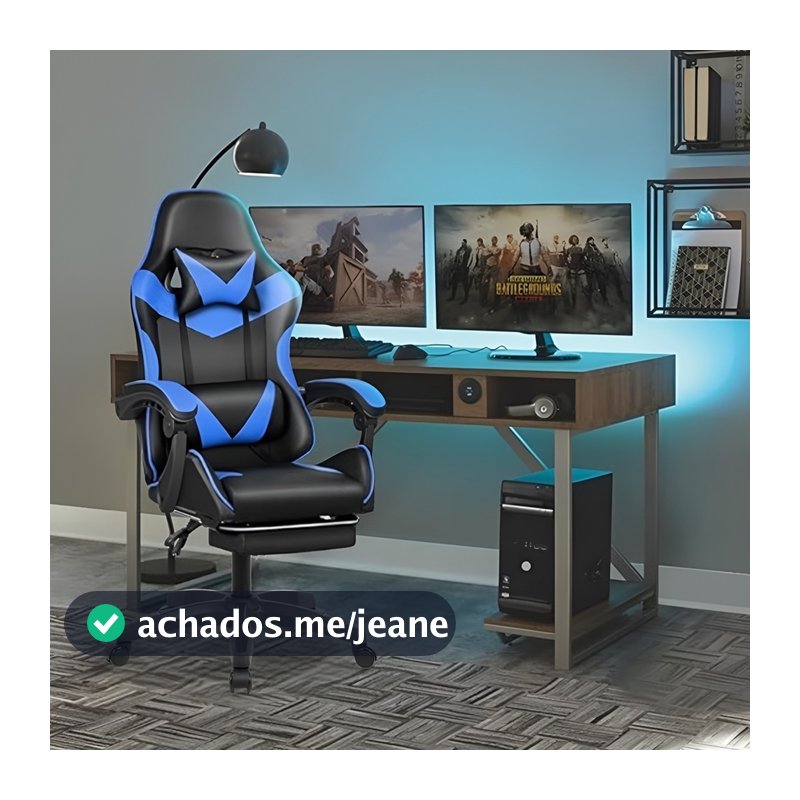 Cadeira Gamer Profissional Escritório Ergonômica Reclinável Confortável Com Rodinha E Apoio Para Pés