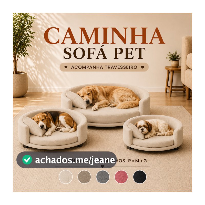 Caminha Sofá Pet Todos Tamanhos Com Travesseiro Ideal Cães e Gatos de Pequeno a Grande Porte Em Veludo Premium Reforçada
