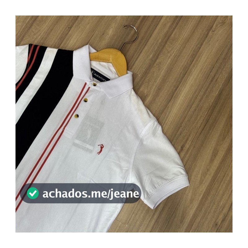 Camisa Polo Aleatory listrada branca Original.