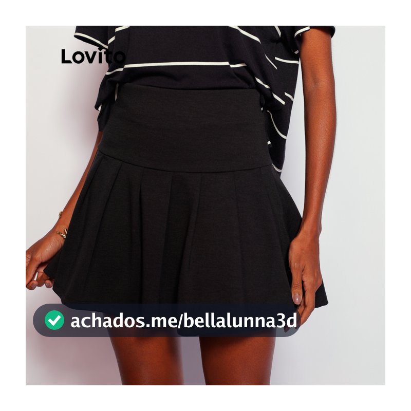 Lovito Saia Plissada Preppy Lisa para Mulheres SKB1114BRL1144