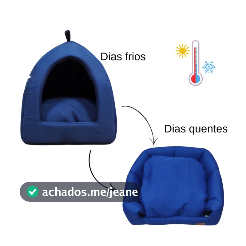 Cama Toca Iglu 2 x 1 Para Cachorro e Gato Caminha Pet Cabana