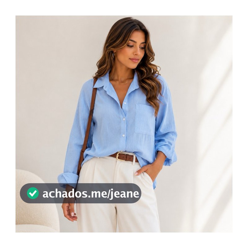 Camisa VISCOLINHO Feminina Com Mangas Comprida