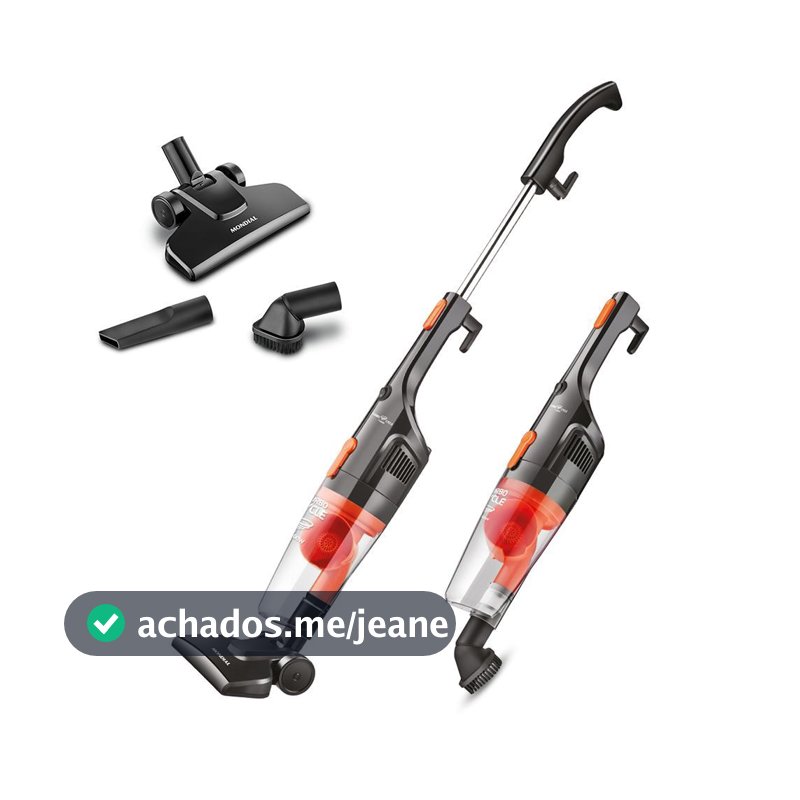 Aspirador de Pó Vertical 2 em 1 Mondial Turbo Cycle  Preto e Laranja 1100W AP-35