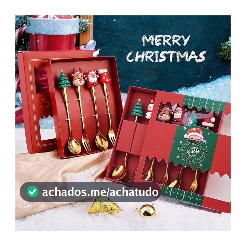 🎄🎄2/4/6 Pçs Conjunto De Garfo E Colher De Natal Utensílios De Mesa Criativos De Aço Inoxidável Garfos Presente Christmas