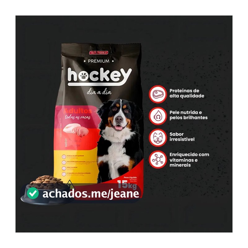 Ração Hockey Caes Adulto Todas As Racas 15Kg