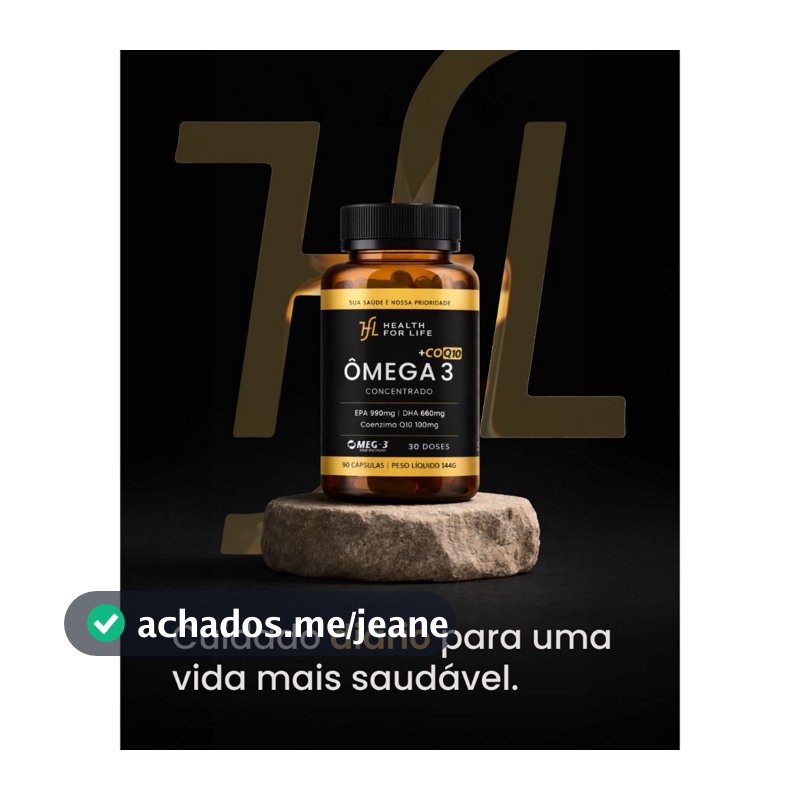 Ômega 3 Concentrado + Coenzima Q10 1000mg | Saúde do Coração, Energia e Antioxidante | 90 Cápsulas