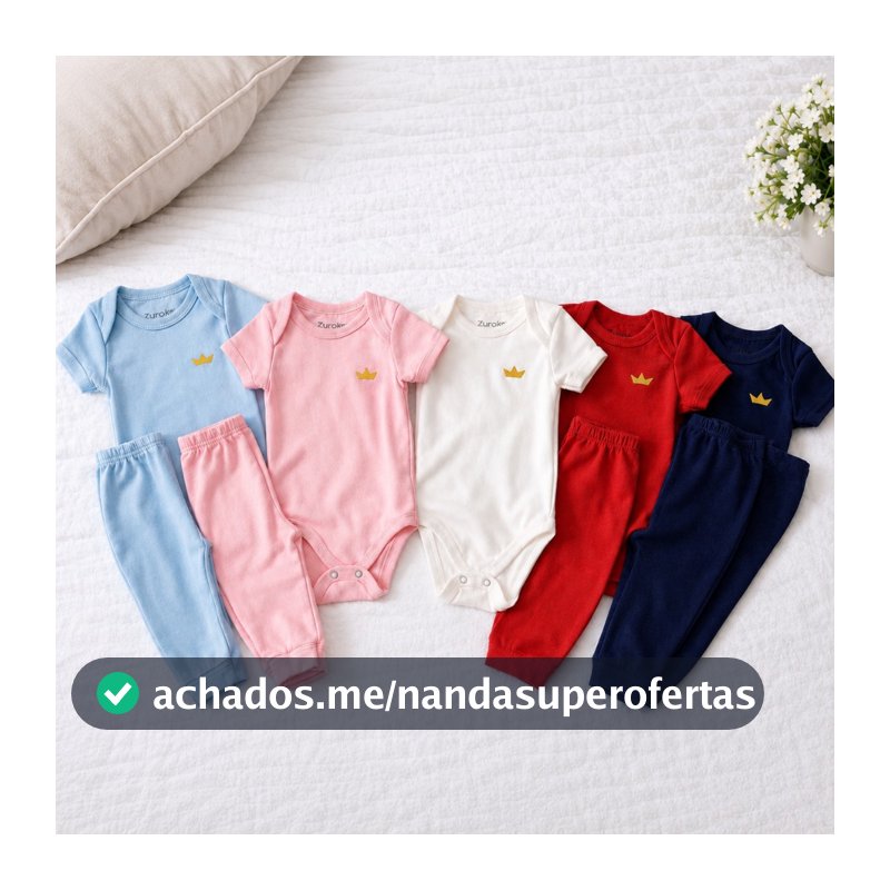 Kit 6 peças Body bebe e Mijao 100% algodão 3 Body e 3 Mijao Sortido Body Infantil Roupa para bebe