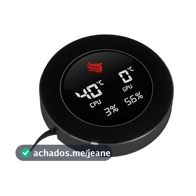 Tela Secundária Pichau Aqua Core, Display LCD p/ Water Cooler USB 9PIN Preto - PCH-TSAC-BK01