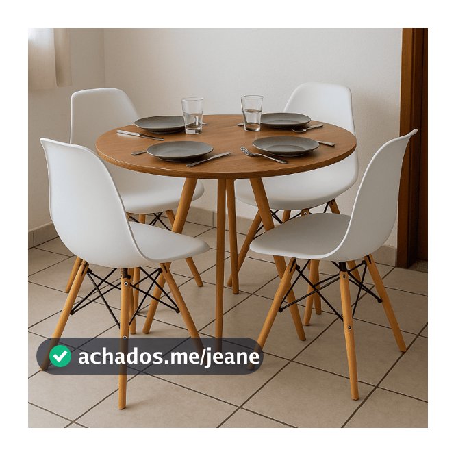 Mesa de Jantar 70x70 e 80x80 cm Sem Vidro - Branca/Mel